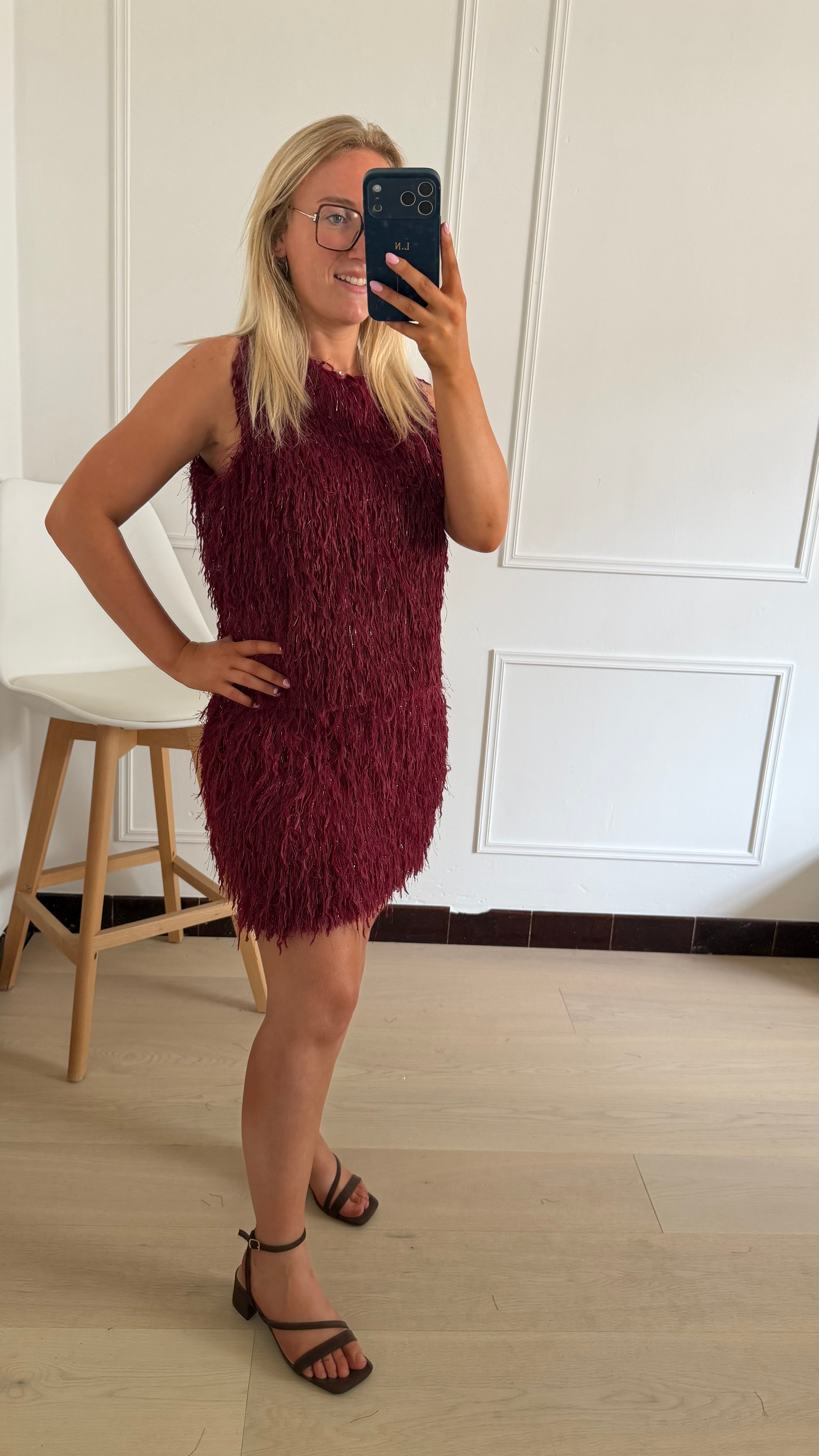Maureen Fluffy Top Bordeaux
