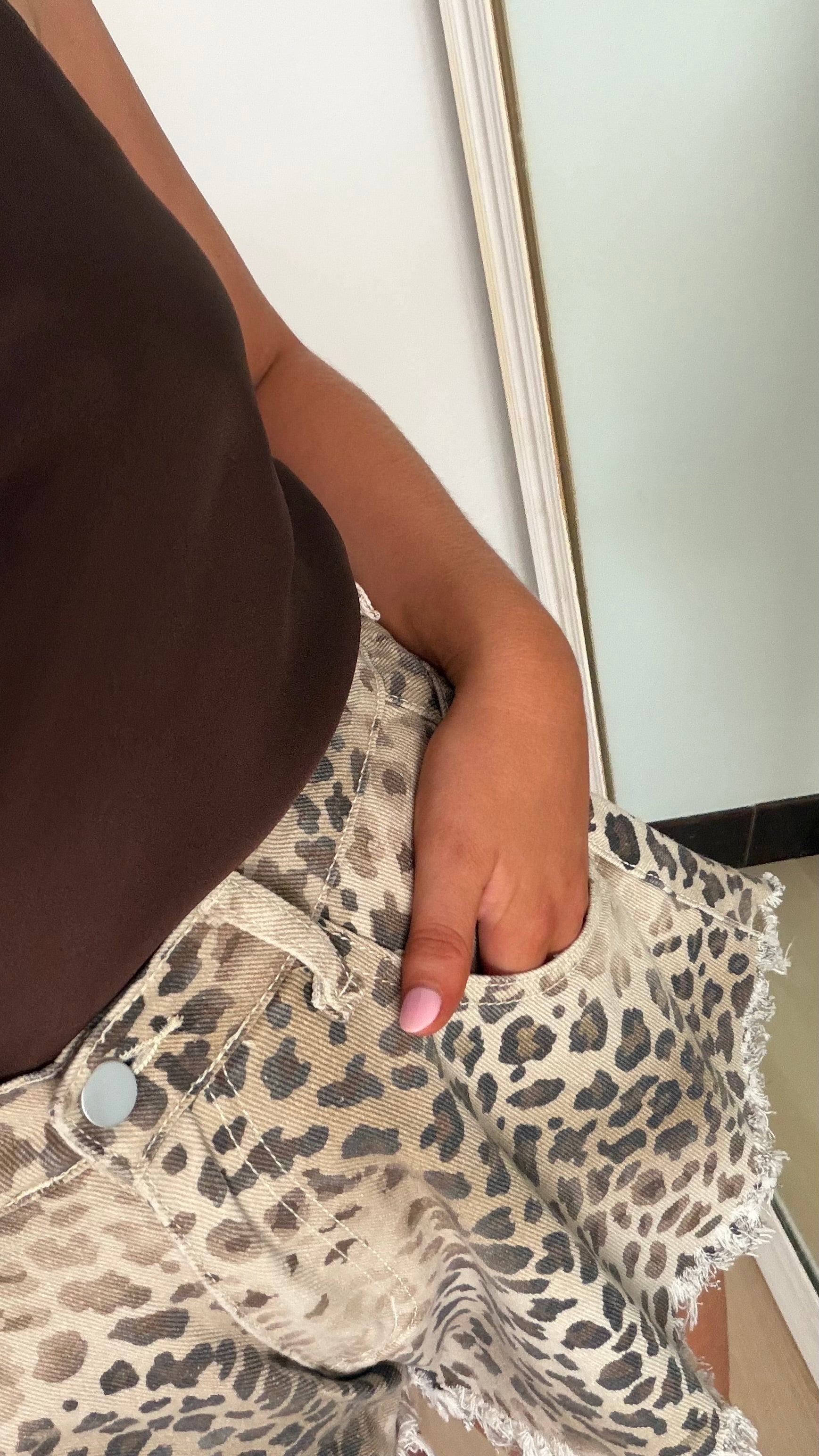 Sienna Leopard Denim Short