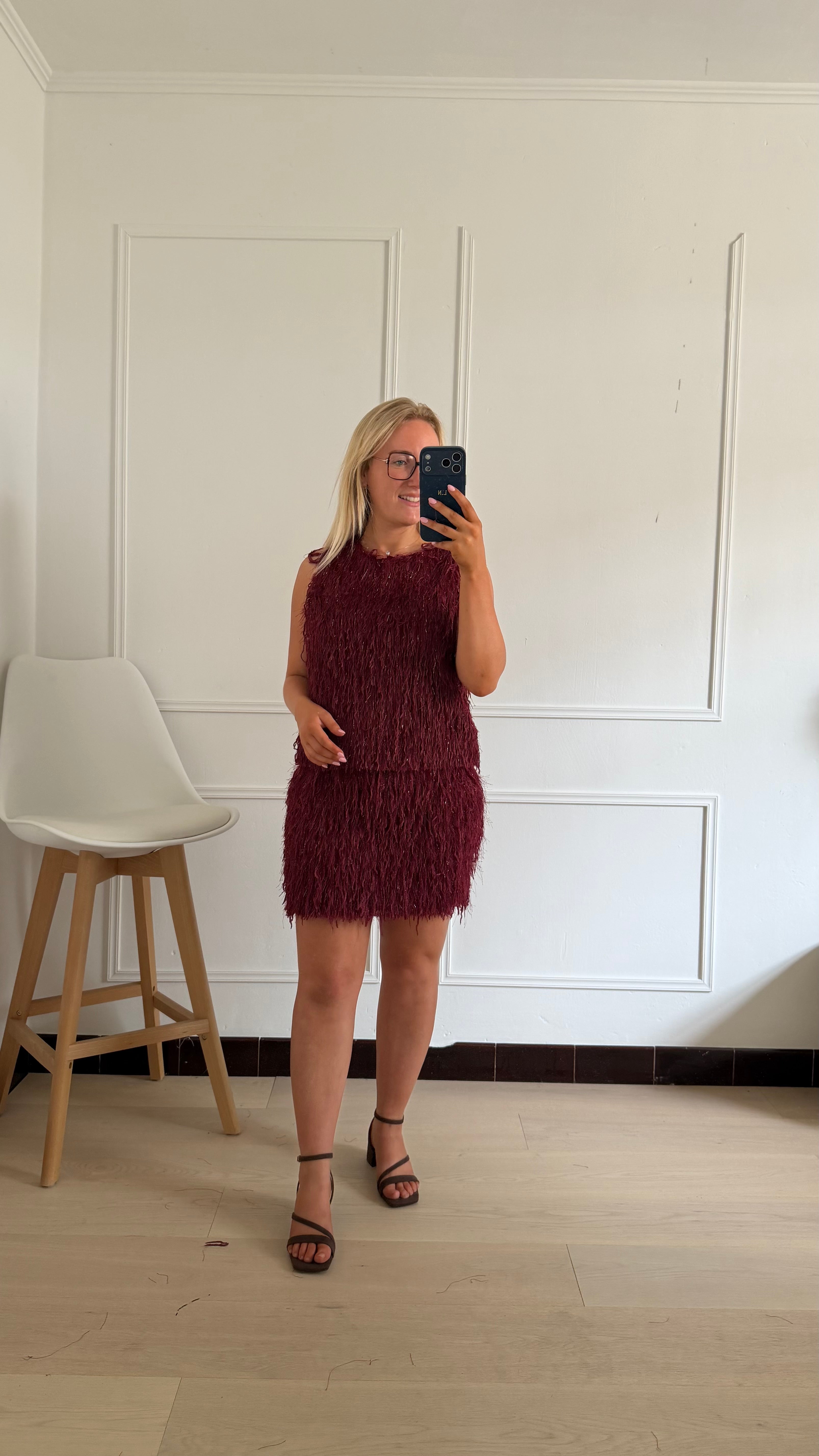Maureen Fluffy Skirt Bordeaux