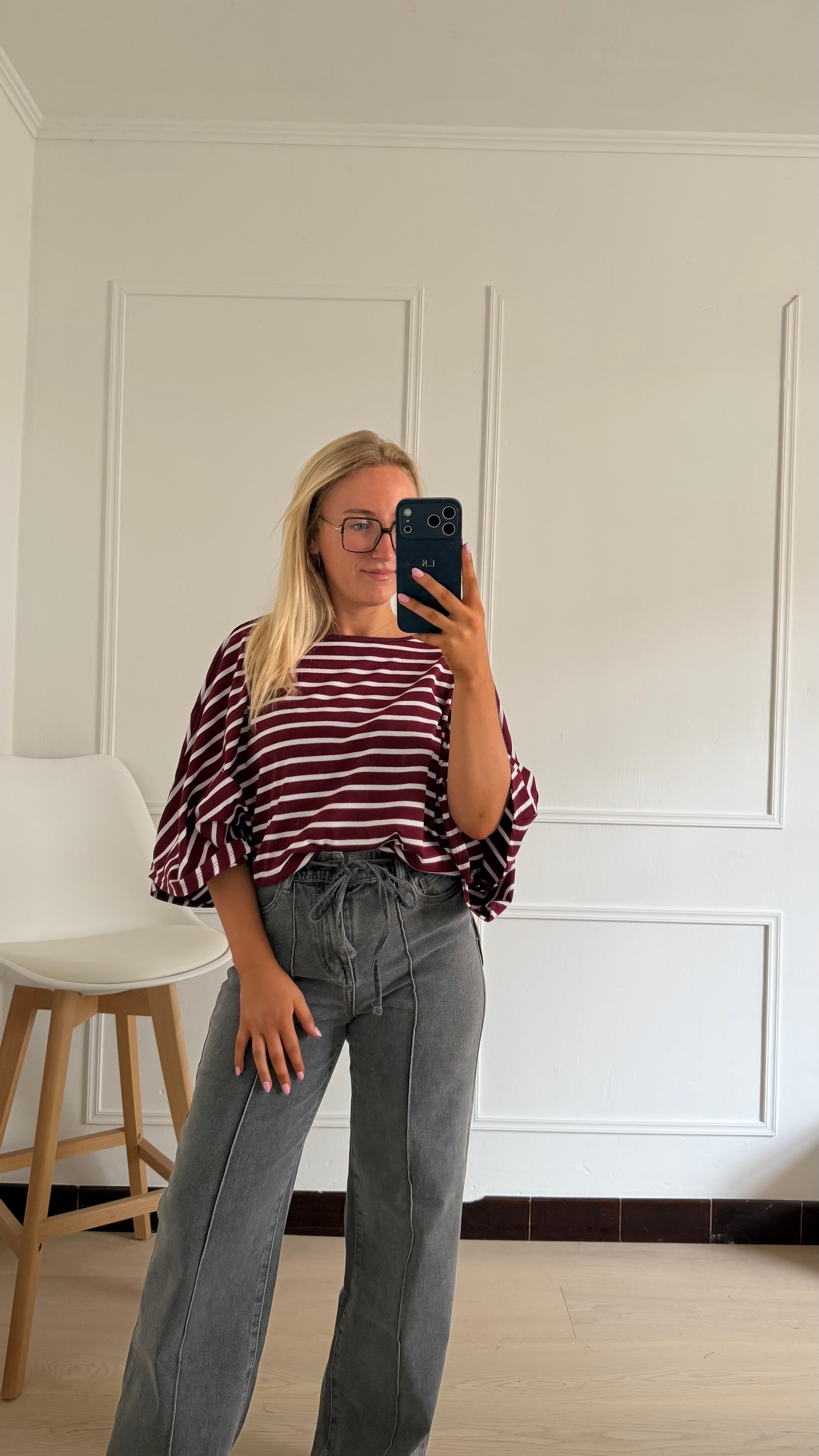 Straight Denim Jeans Antraciet