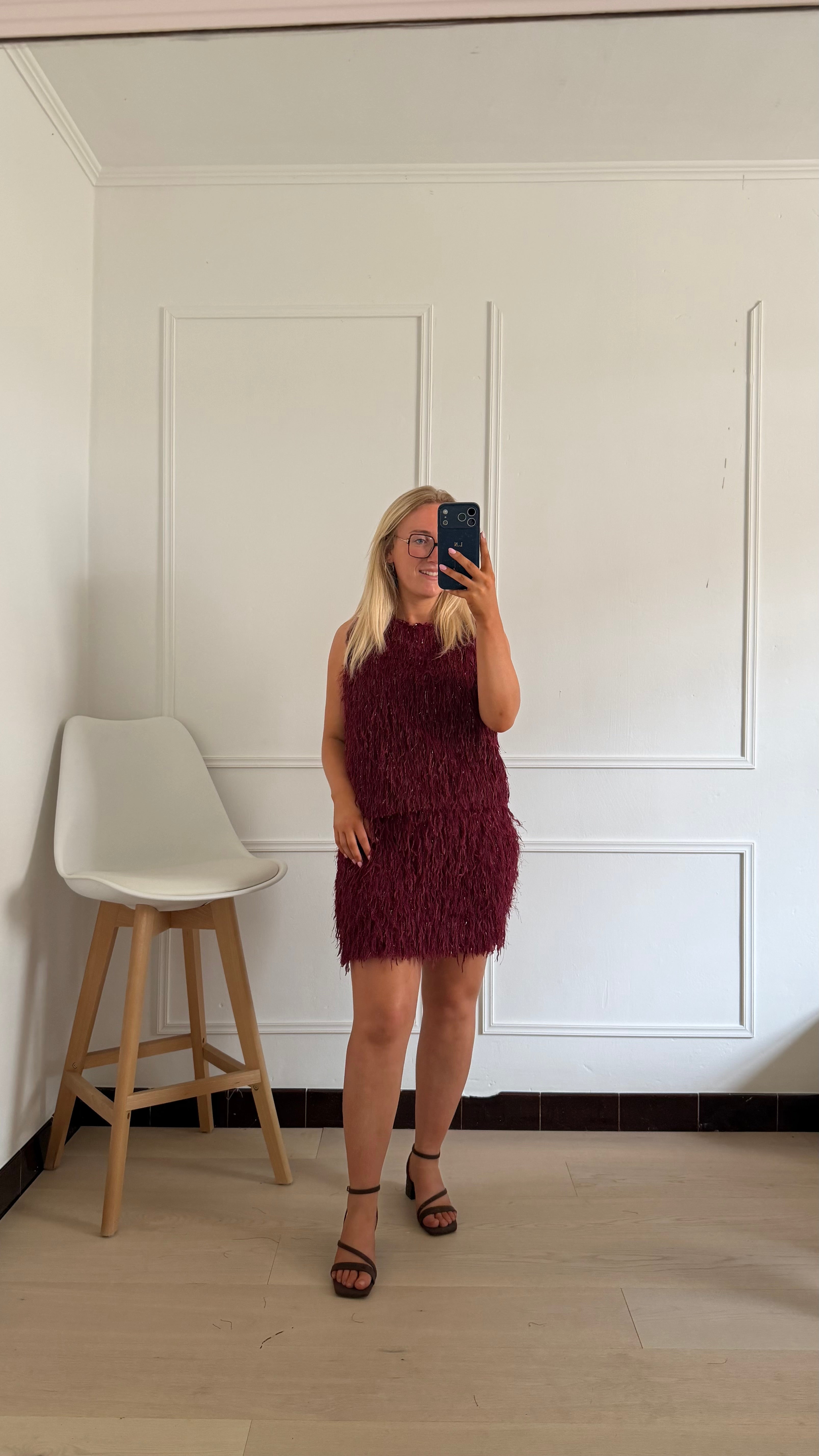 Maureen Fluffy Top Bordeaux