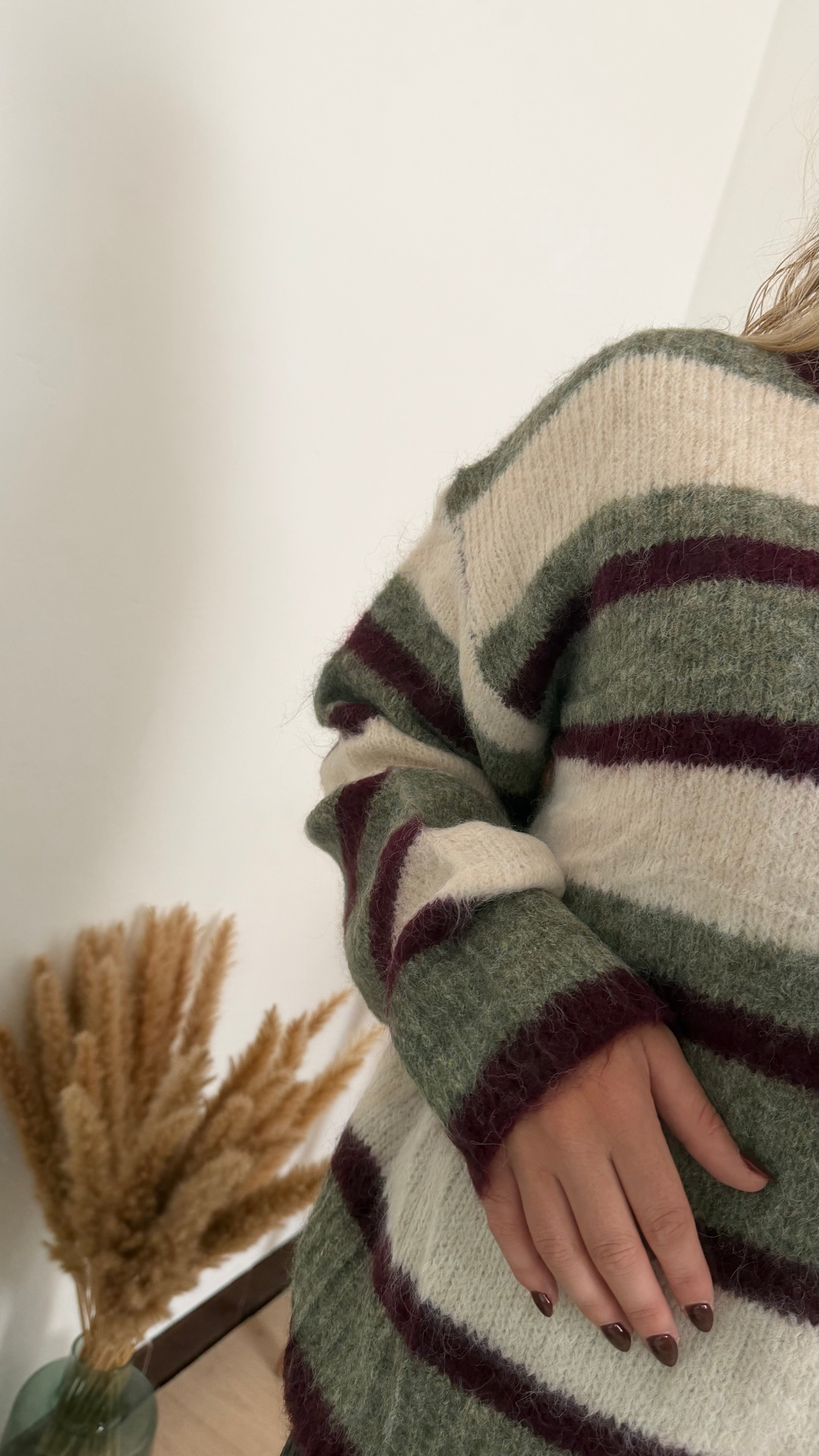 Pippa Striped Pull Green