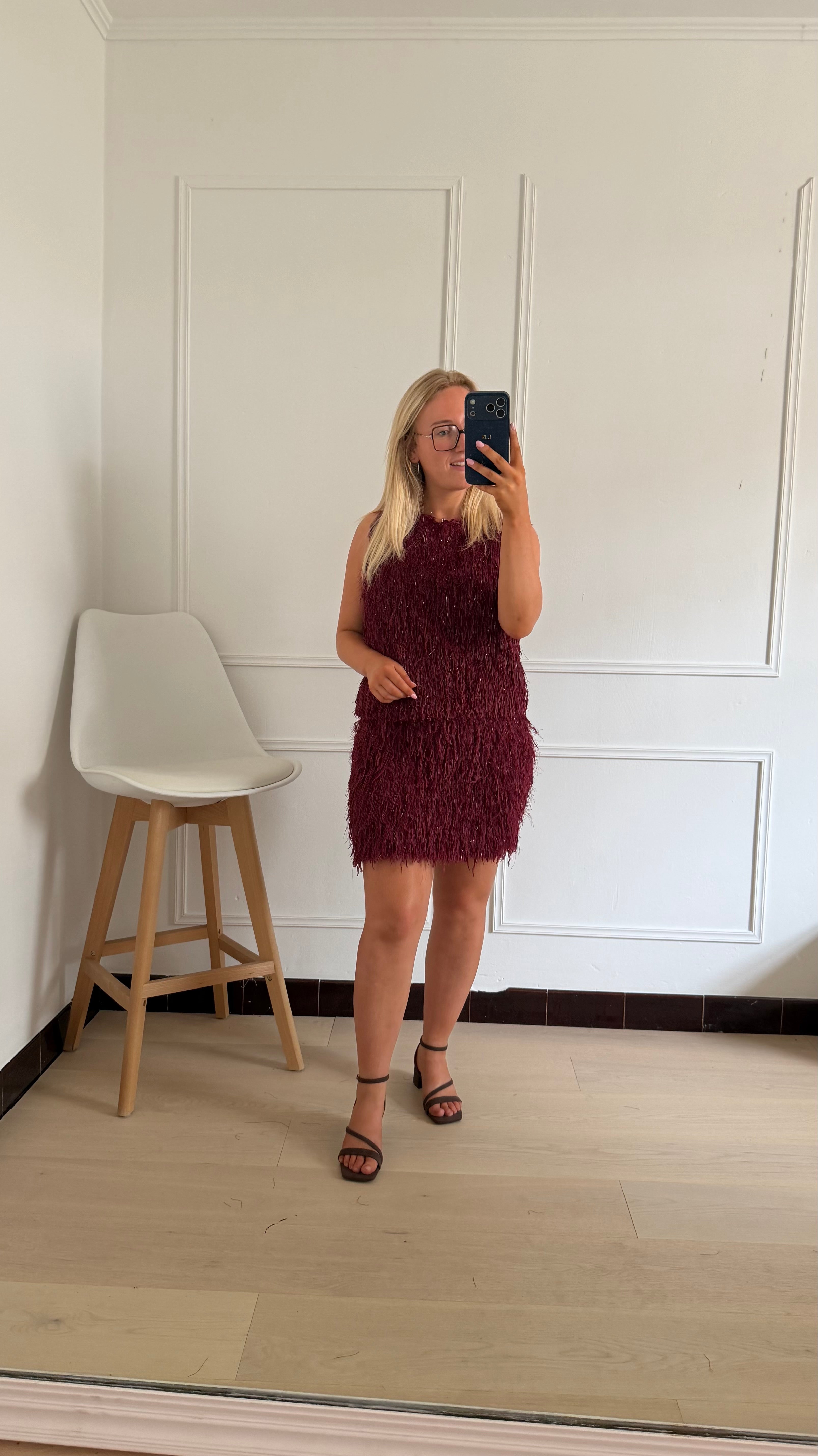 Maureen Fluffy Skirt Bordeaux