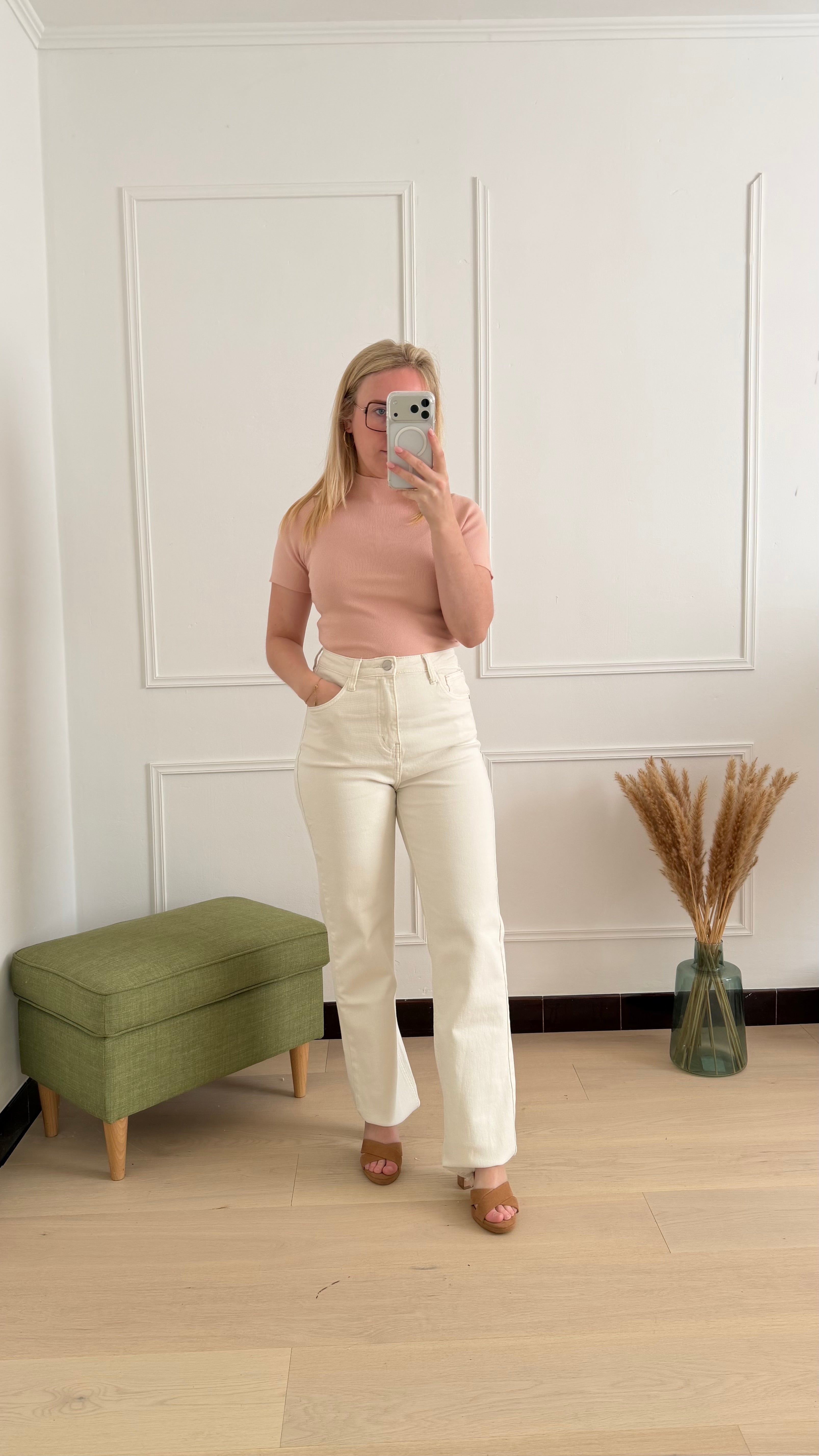 Ivy Straight Jeans Beige