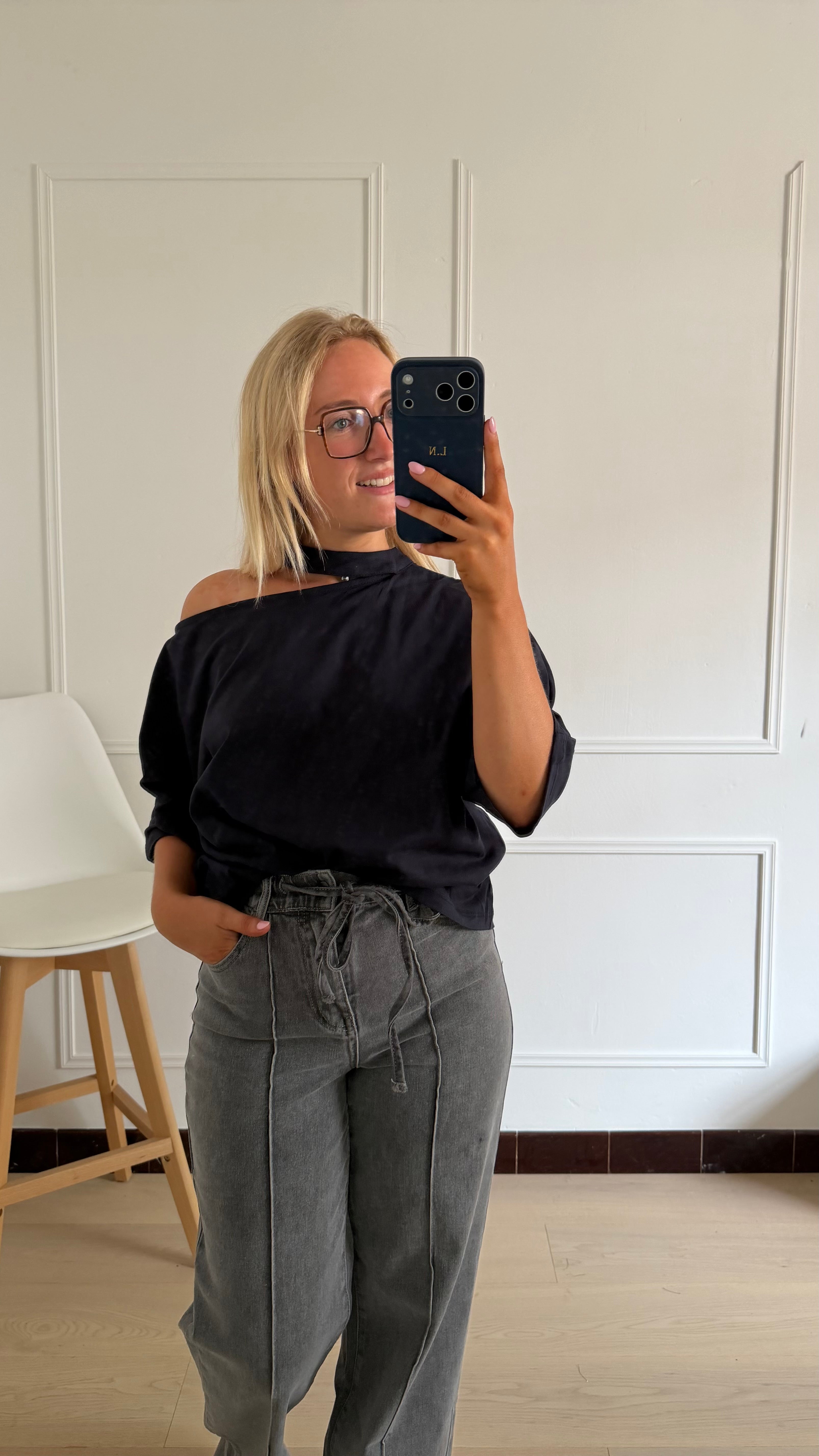 Fay Cut Out T-shirt Marine