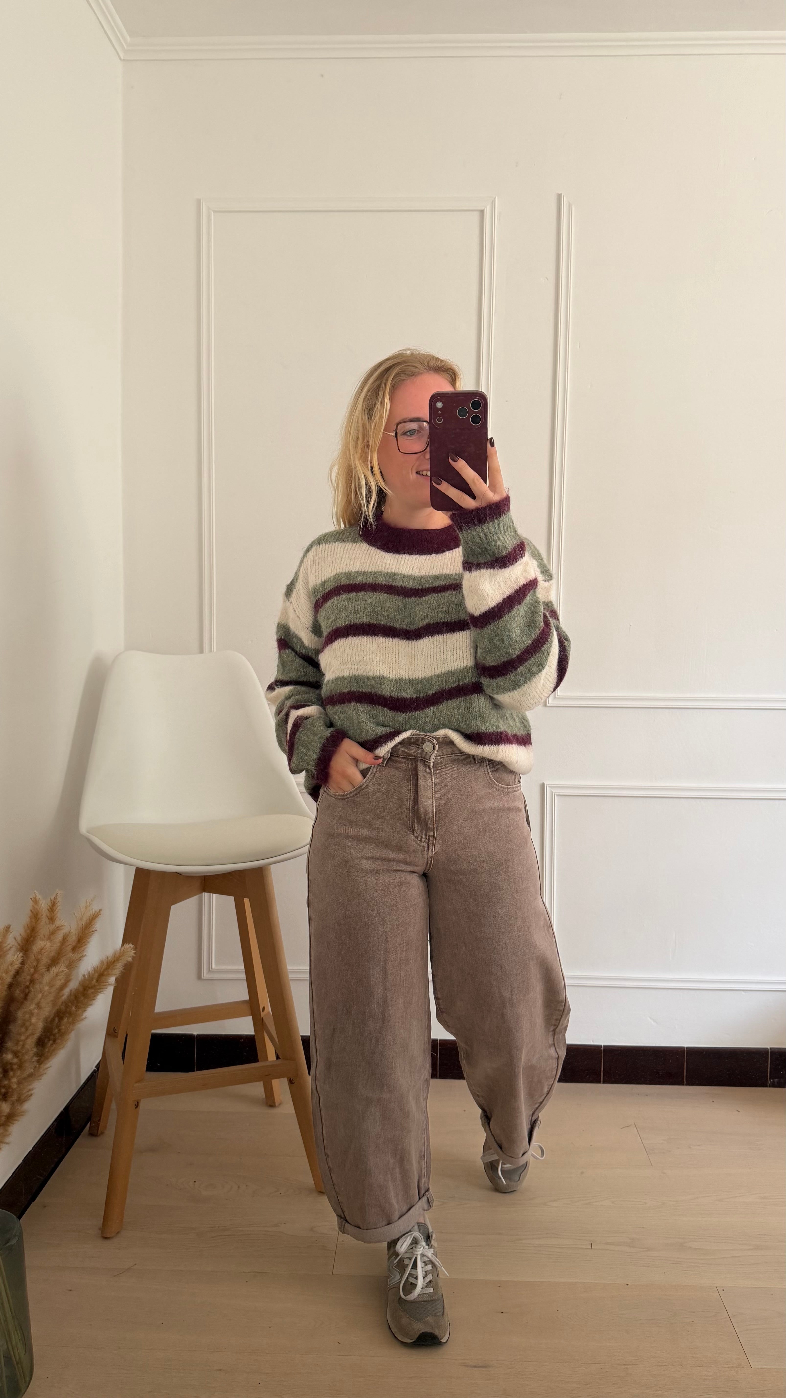 Balloon Denim Jeans Taupe