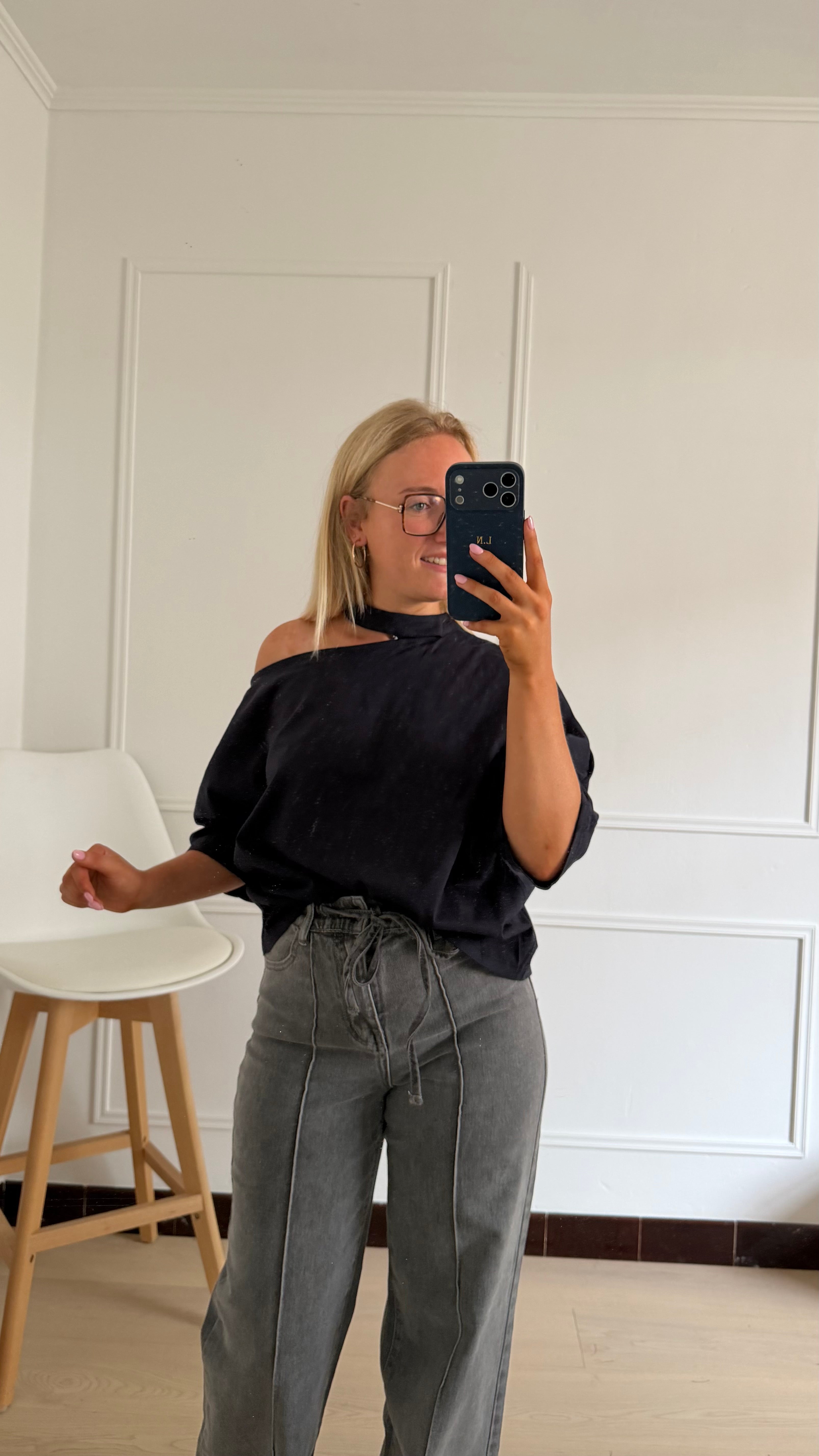 Fay Cut Out T-shirt Marine
