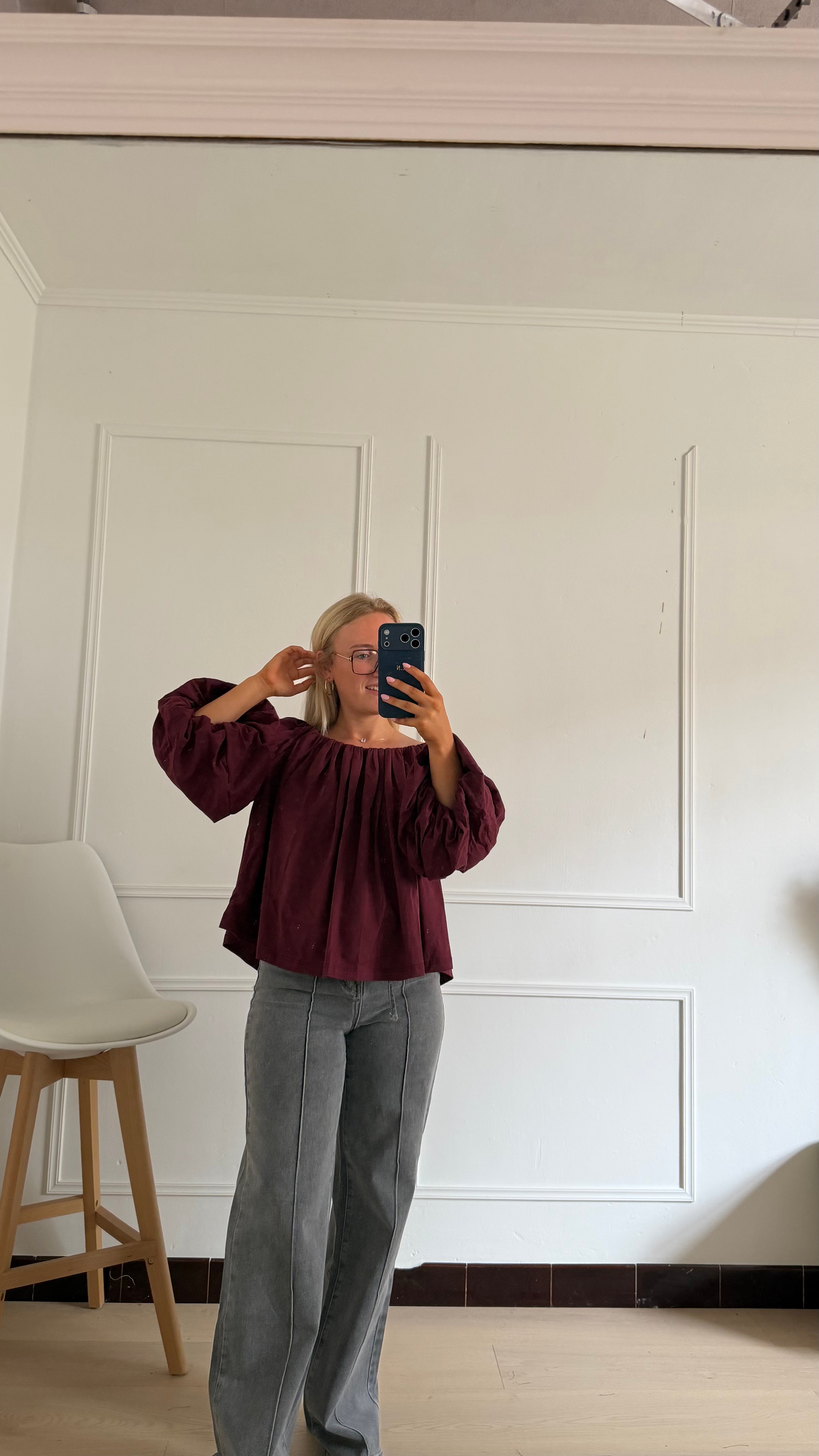 Livia Off Shoulder Longsleeve Bordeaux