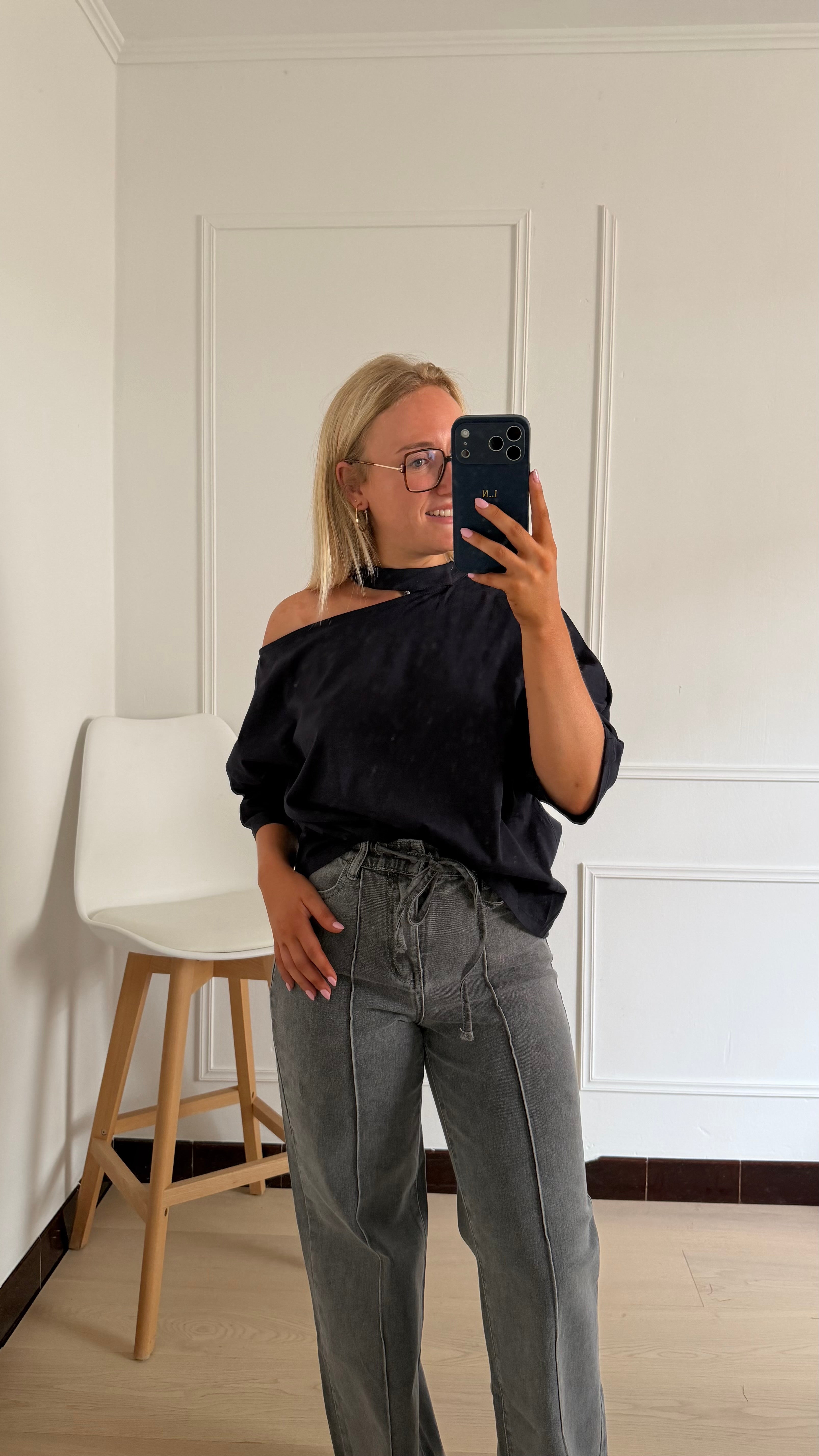 Fay Cut Out T-shirt Marine