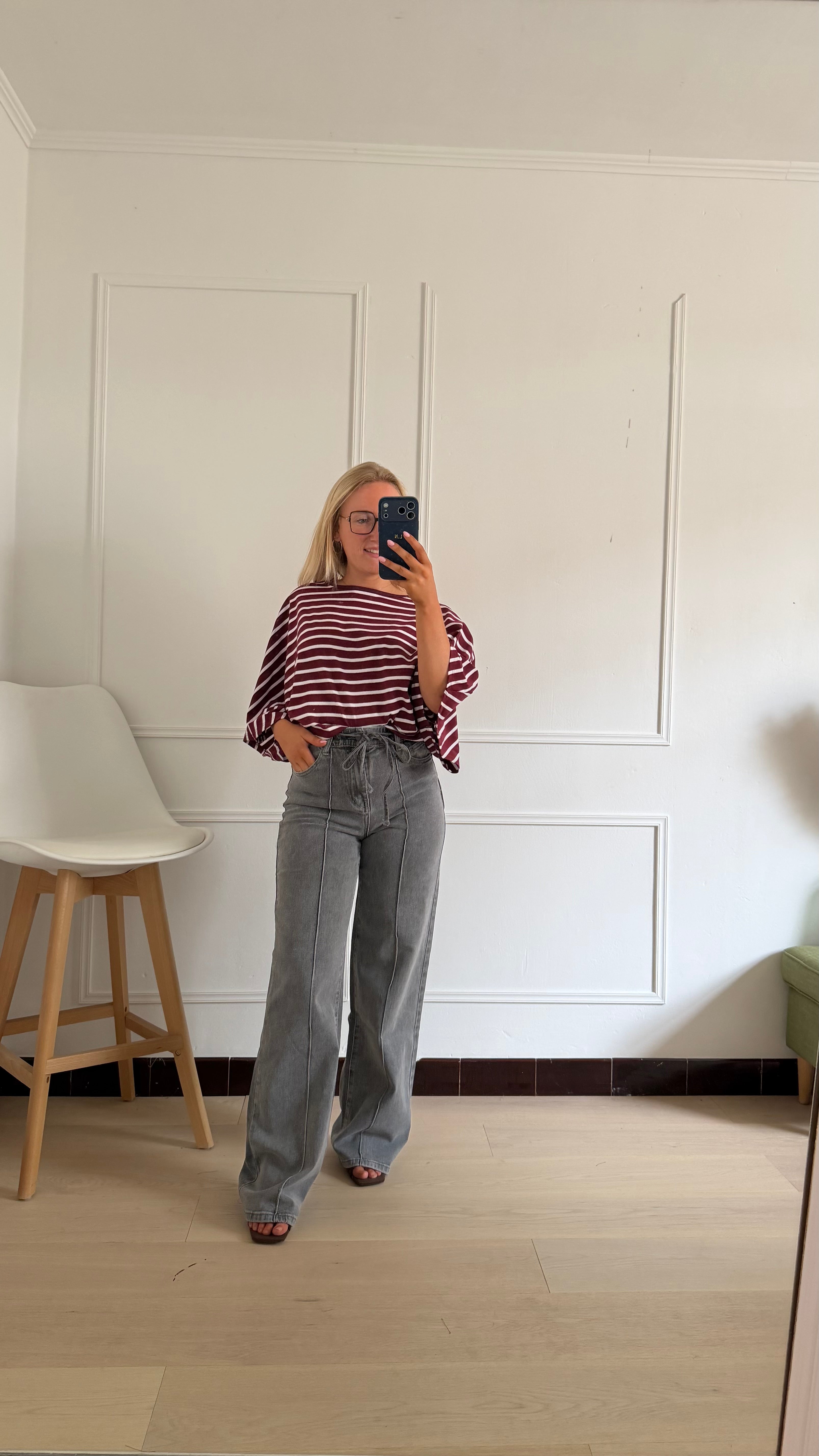 Straight Denim Jeans Antraciet