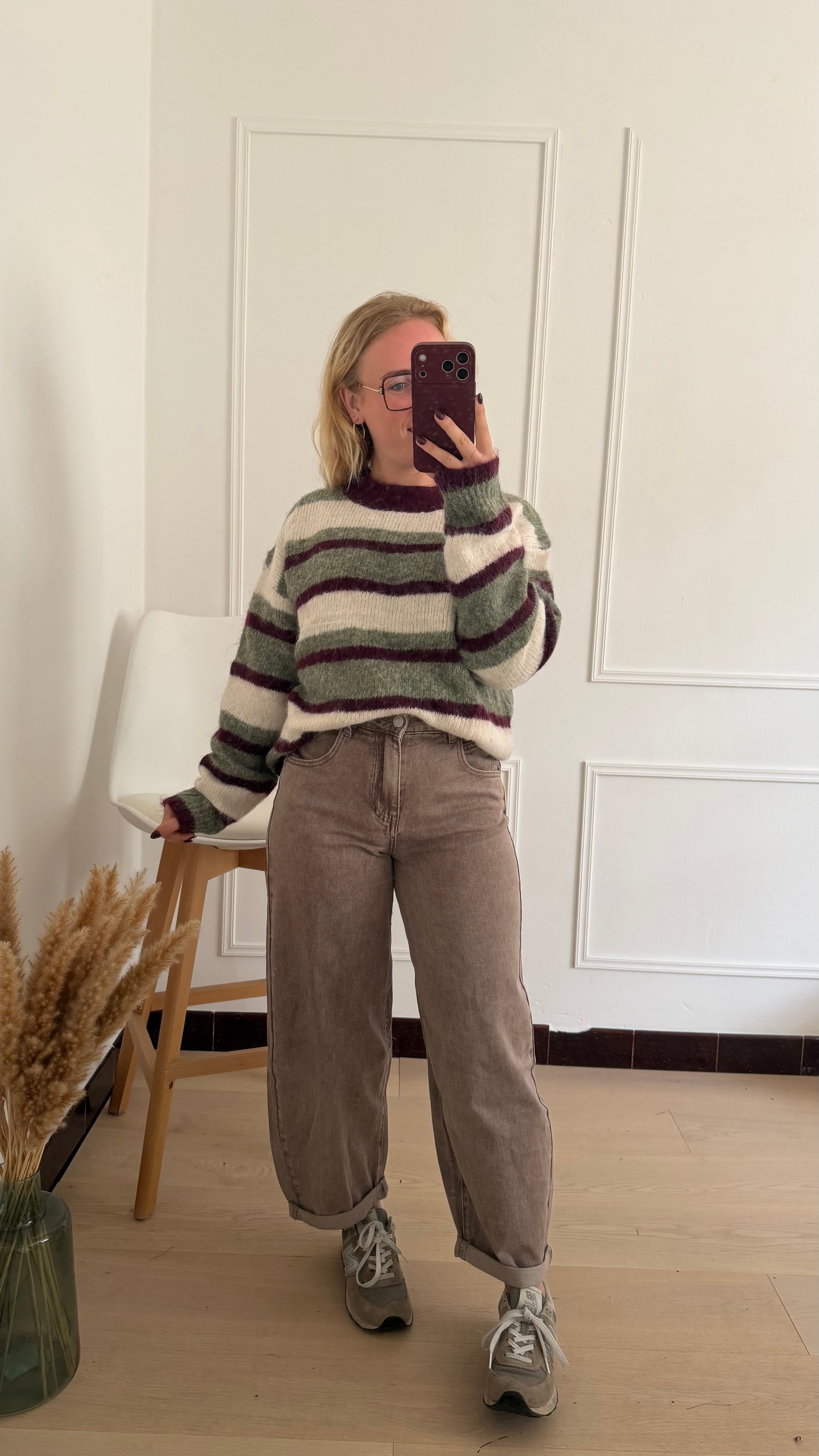 Balloon Denim Jeans Taupe