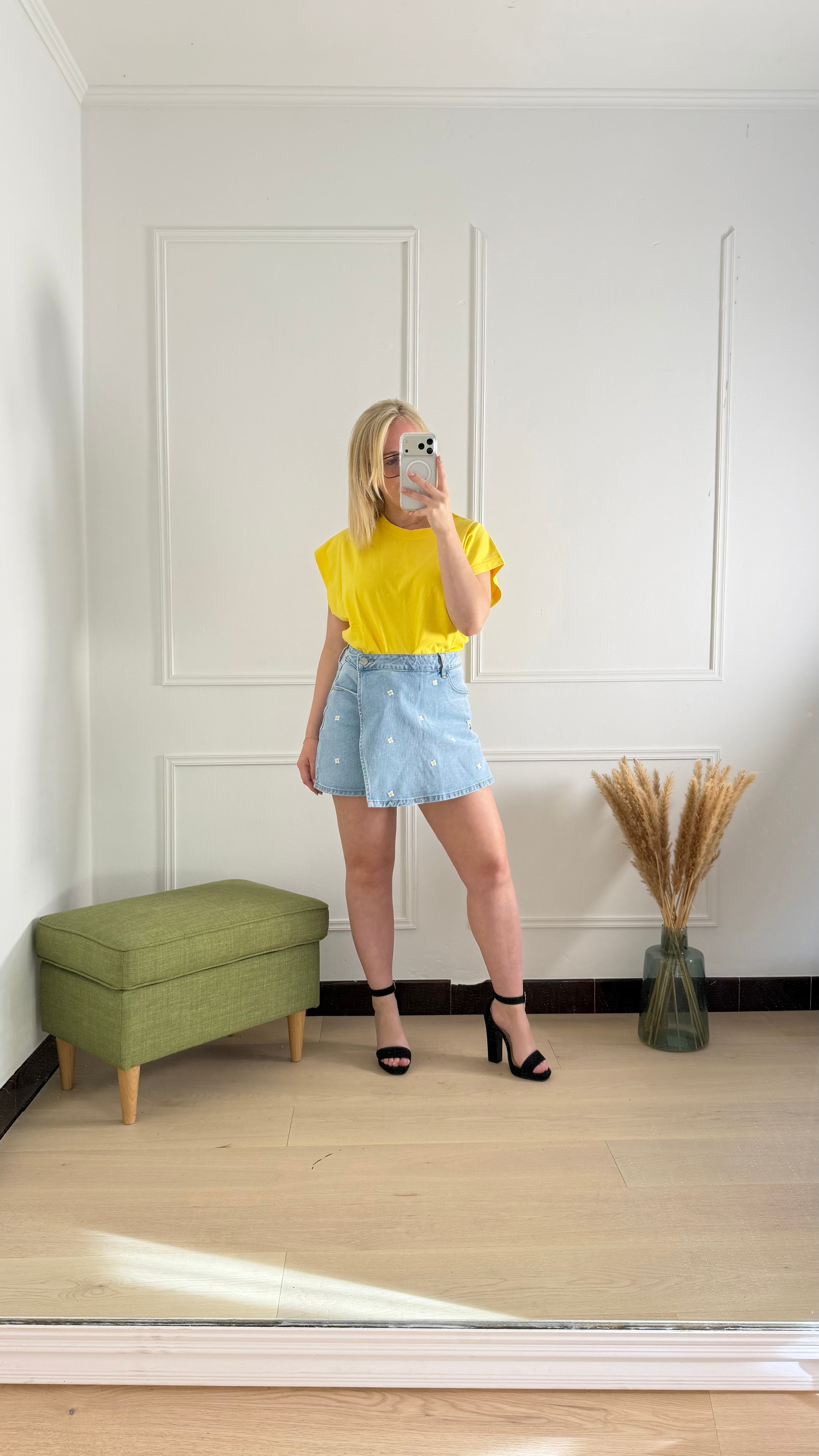 Daisy Flower Jeans Skort