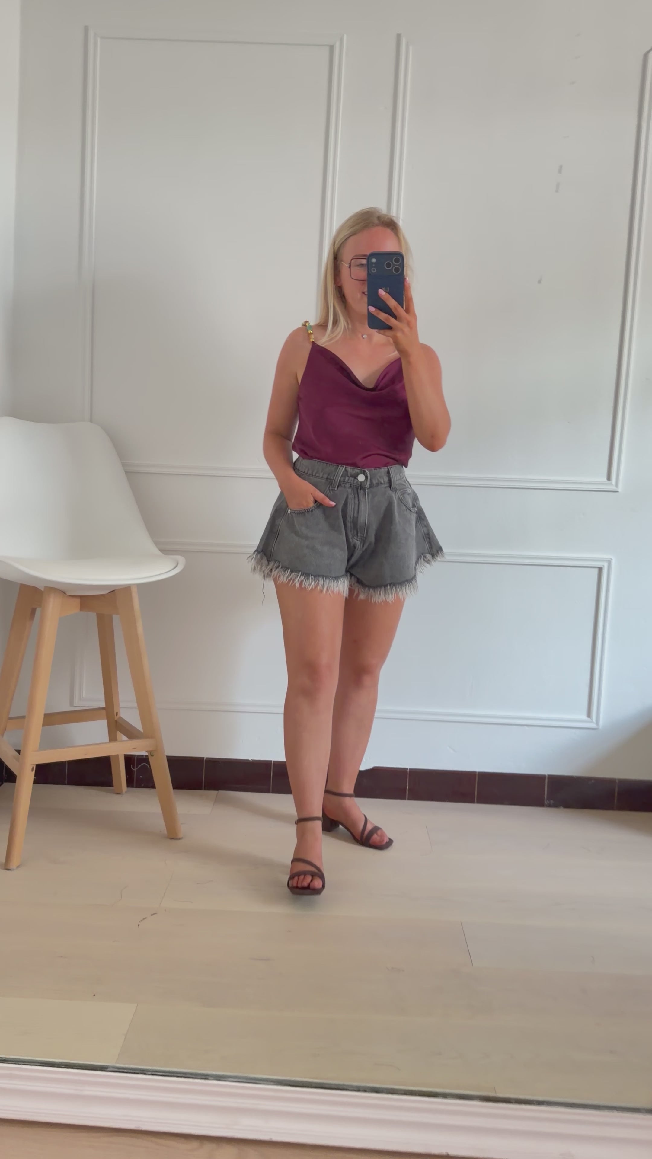 Sienna Black Denim Short