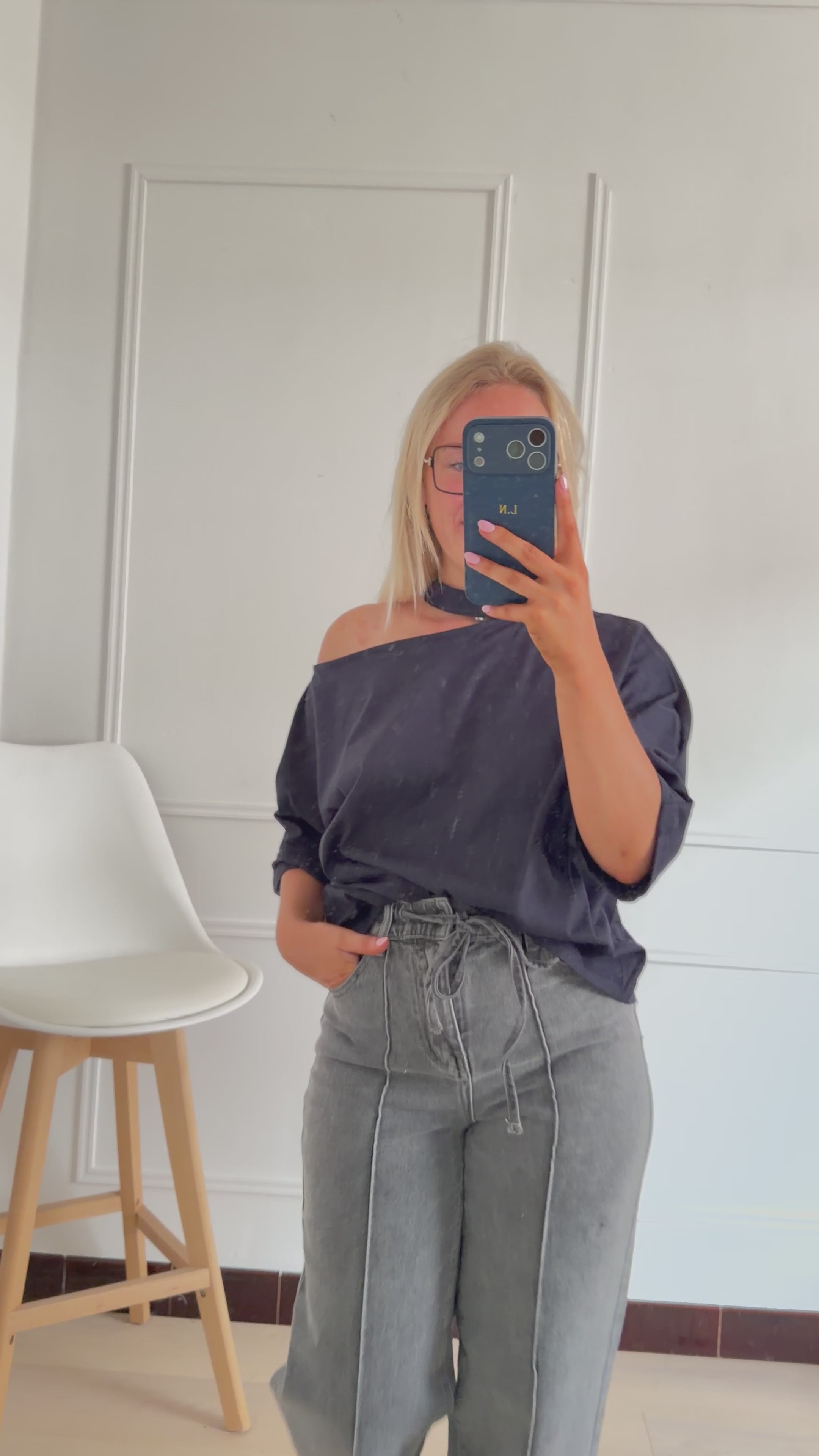 Fay Cut Out T-shirt Marine